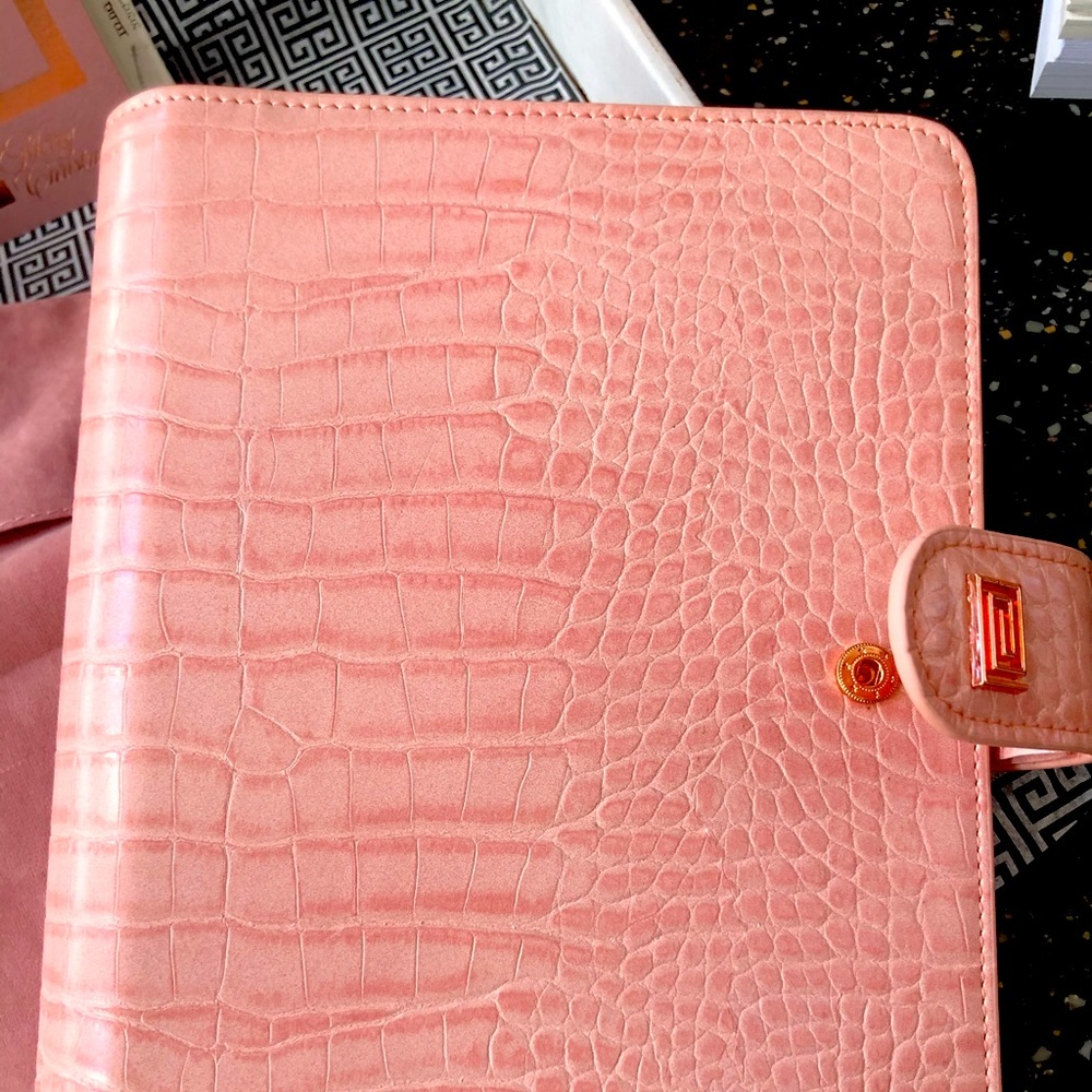 Notiq leather croc blush planner A5